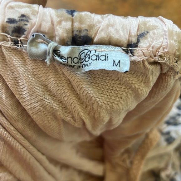 NWOT Elena Baldi Italian Silk Blend Floral Tierred Midi Dress in Blush - Size M - Picture 3 of 8